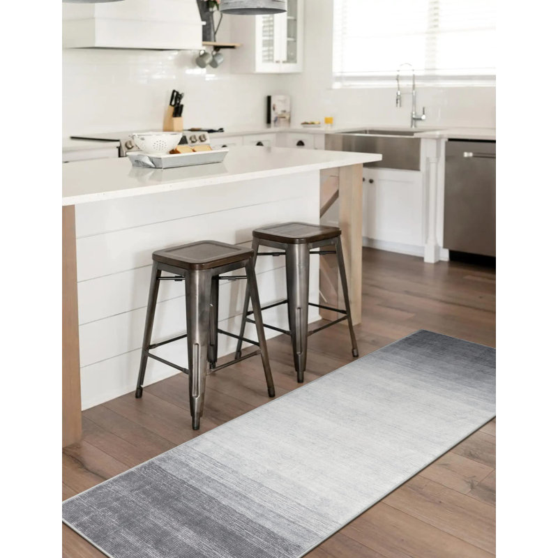 Abstract Ombre Plush Area Rug – Soft Gradient Accent with Non-Slip Backing, Runner 2' x 6'