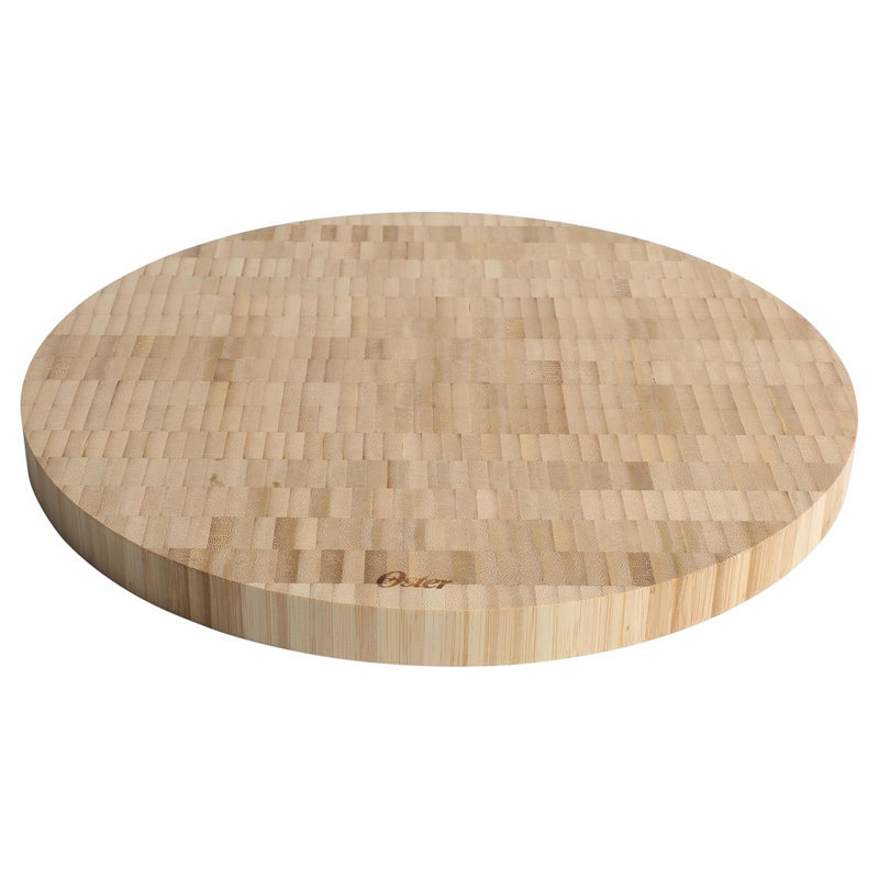 Oster Capeheart 14 Inch Round End-Grain Bamboo Cutting Board