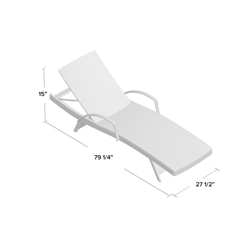 Chaise longue inclinable 79,25 po Blaise, Gris, 1