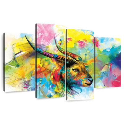 Horned Goat Paint Splash