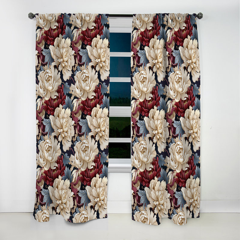 Kimono Whispers I - Rideau oriental - Velours obscurcissant - 1 panneau, L 52 po x L 120 po