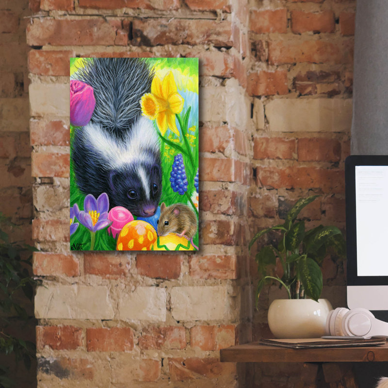 «Sweetpea's Easter2» par Bridget Voth, art mural sur toile, H 18 po x l 12 po x P 0,75 po