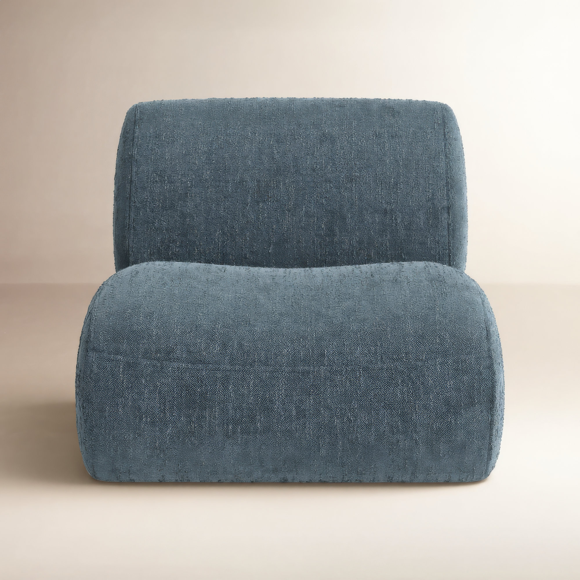 Nita 33'' Swivel Upholstered Accent Chair, Mellow Steel Blue Boucle