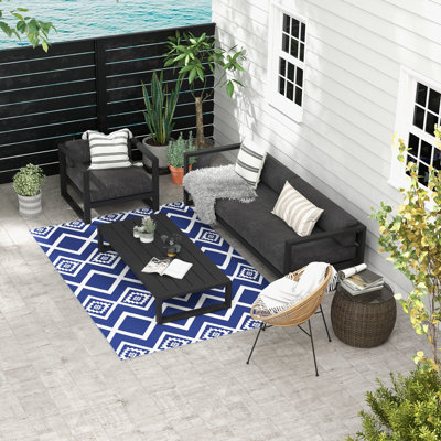Geometric Machine Printed 182cm X 274cm Indoor / Outdoor Area Rug