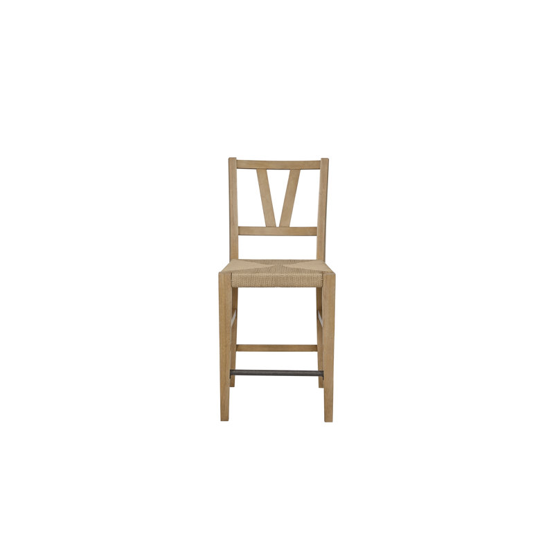 Chaise à dossier à lattes à hauteur de comptoir - Cajou (ensemble de 2)