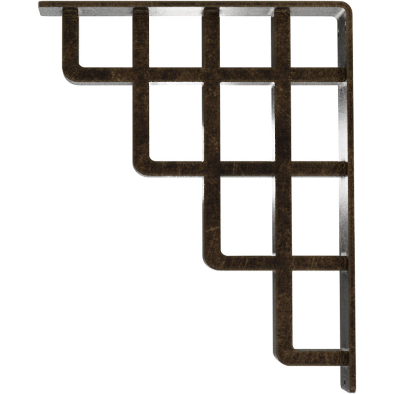 Support en fer forgé Diane, H 12 po x l 2 po x P 10 po, Or pâle antique