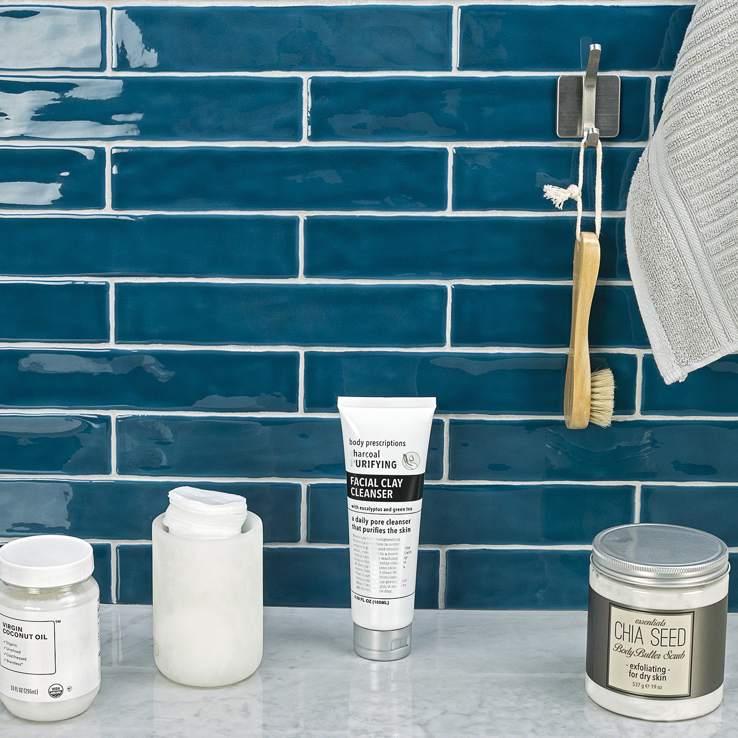 Brookline 2" x 10" Ceramic Subway Wall Tile, Blue