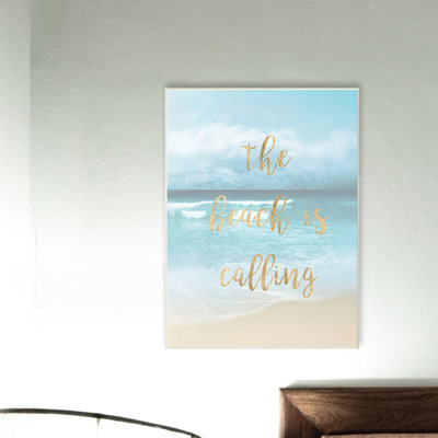 La plage appelle une typographie dorée, impression