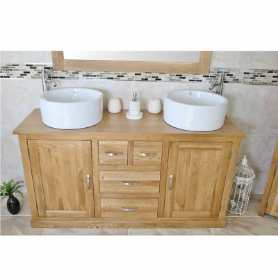 Ellsworth 1430 mm Freestanding Double Vanity with Vessel Ceramic Basin