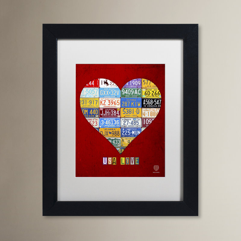«Heart» par Turnpike, impression encadrée, H 14 po x l 11 po x P 0,5 po, Blanc
