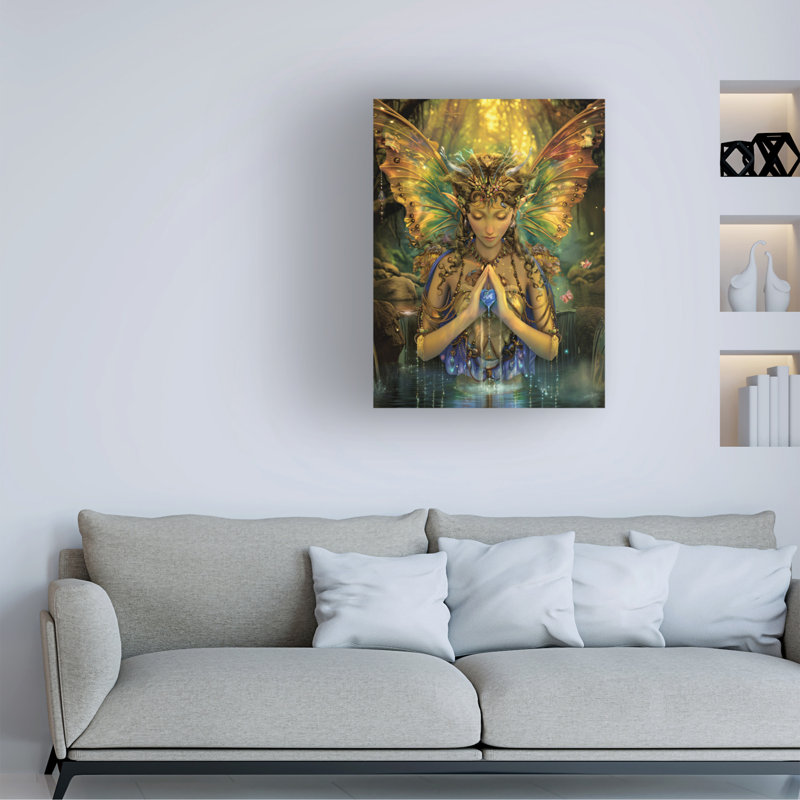«Mikey Bergman Blue Heart», art sur toile, H 19 po x l 14 po