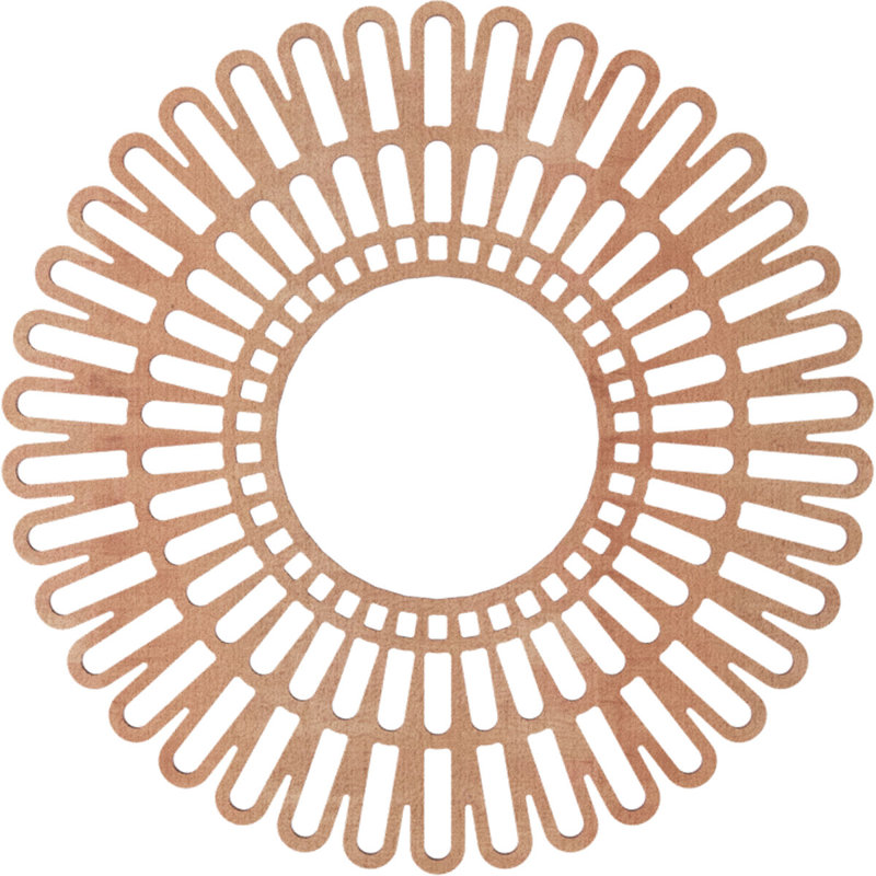 Médaillon de plafond en bois Cornellius, Cerisier, H 22 po x l 22 po x P 0,38 po