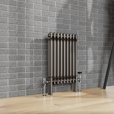 Doe Horizontal Traditional 2 Column Radiator Raw Metal