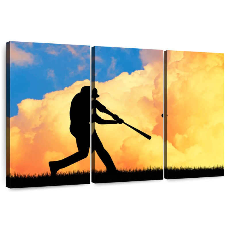 Baseball Sireci au coucher du soleil, H 20 po x l 33 po