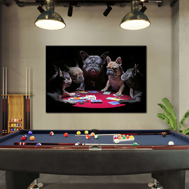 «Dogs Play Poker», reproduction sur toile, H 20 po x l 30 po x P 1,25 po