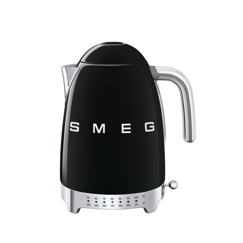 SMEG 50's Retro Style Aesthetic 7 Cup Variable Temp Kettle, Black