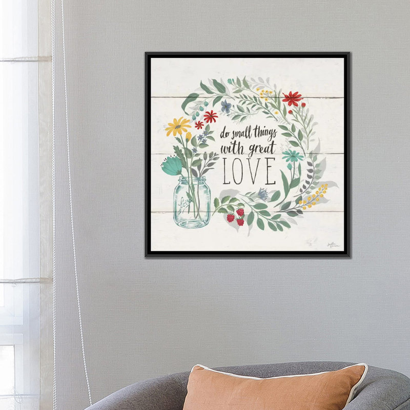 « fleuriing pensées iv », impression sur toile, H 18 po x l 18 po x P 1,5 po, Toile avec cadre noir, Pas de tapis