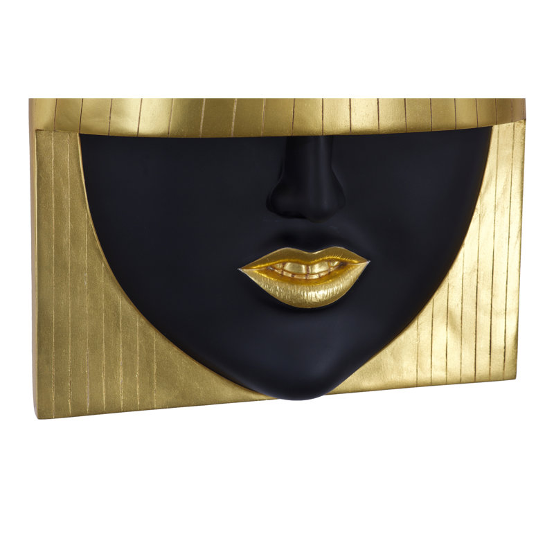 Fashion Faces Wall Décor, Black/Gold Leaf