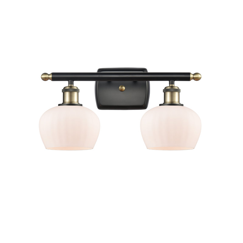 Lyman 2 - Light Dimmable Vanity Light, 60 Watt Vintage Incandescent Bulb, Black Antique Brass, Mercury