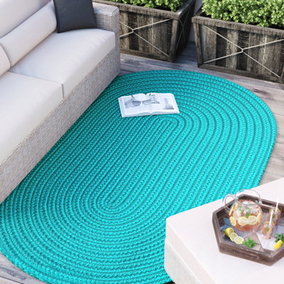Tapis turquoise réversible pour l'intérieur et l'extérieur Audryanna