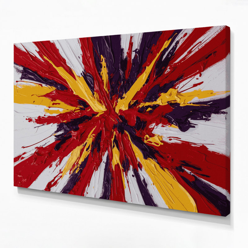 Neo Expressionism 100 Red Canvas Wall Art, 24" H x 36" W