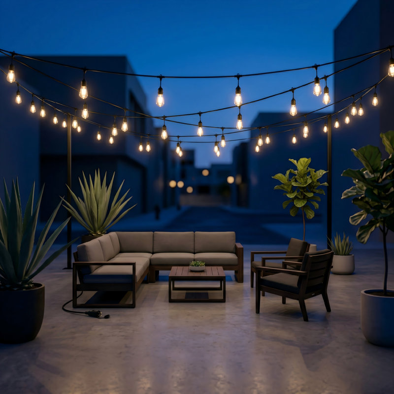 100ft Heavy-duty St38 String Lights With 24 Edison Bulbs And Hooks - Weatherproof Outdoor Lighting For Backyard & Garden