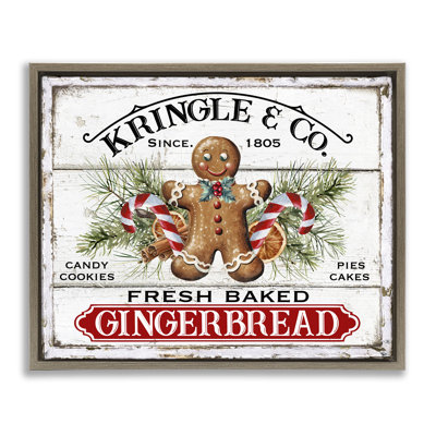 "Fresh Gingerbread Cookies", art mural sur toile flottante brune par Creatif Belle
