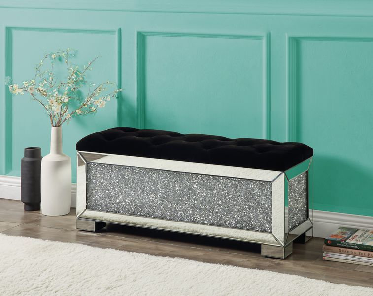 Banc de rangement rembourré en similicuir Antanique