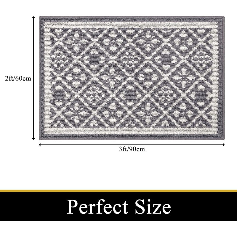 Area Rug, Gray, Rectangle 2' x 3'