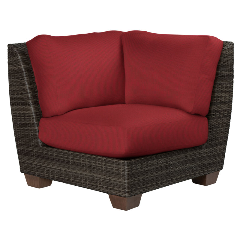 Chaise de patio avec coussins Saddleback, Denver Scarlett Sunbrella®, Café