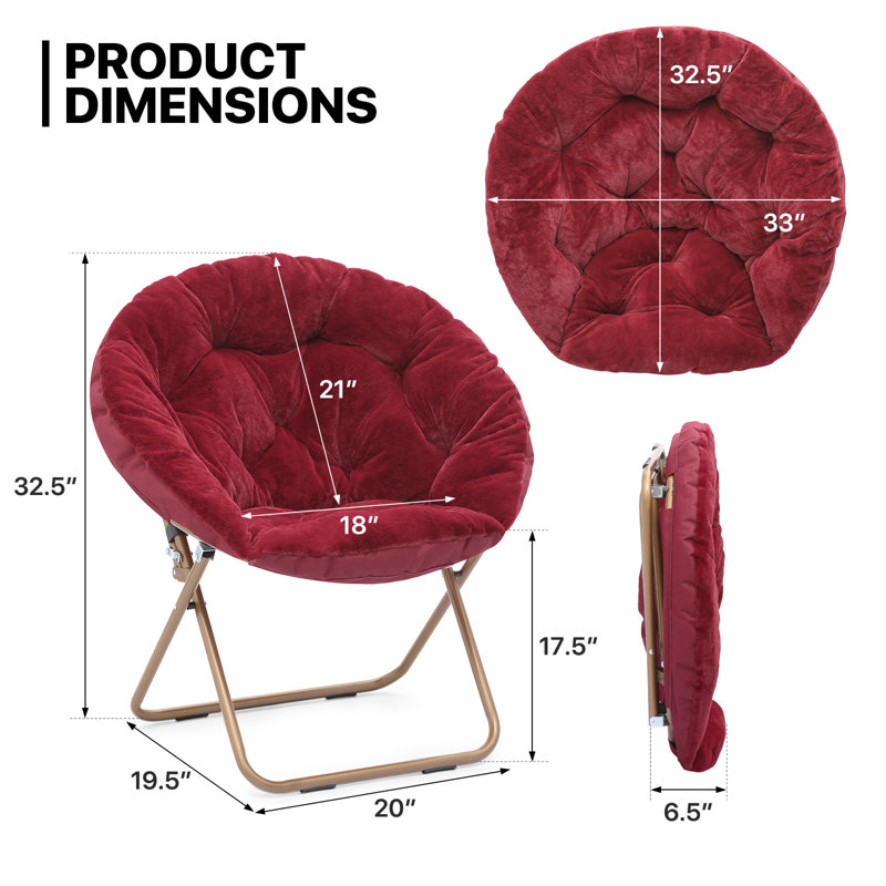 Fauteuil d'appoint pour chaise longue Amey, Fausse fourrure rouge bourgogne, Oui, Bronze