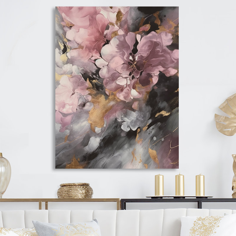 Hortensias roses, H 40 po x l 30 po x P 1 po