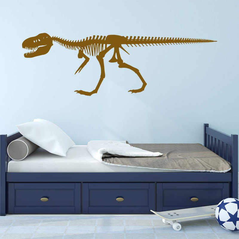 Adhésif décoratif squelette de dinosaure Alvie, H 22 po x l 60 po x P 0,01 po, Brun