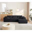 Canapé modulaire en nuage de 104 po avec méridienne en forme de L, canapé modulaire moderne avec assise profonde, fauteuils rembourrés pour la chambre à coucher du salon, aucun assemblage requis (tissu en chenille innovant)-1642161541-1642161540