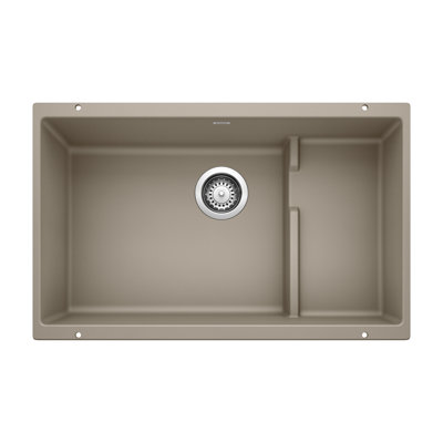 Évier de cuisine sous-comptoir simple en granite avec passoire L 29,75 po x l 18,11 po Precis