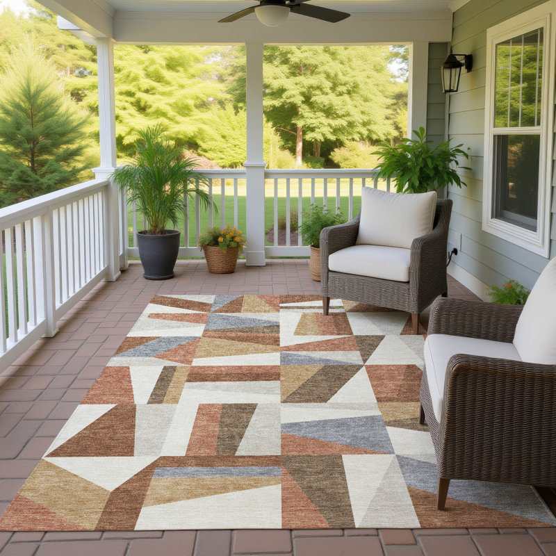 Machine Washable Indoor/Outdoor Chantille ACN2327 Geometric Rug, Rectangle 3' x 5'