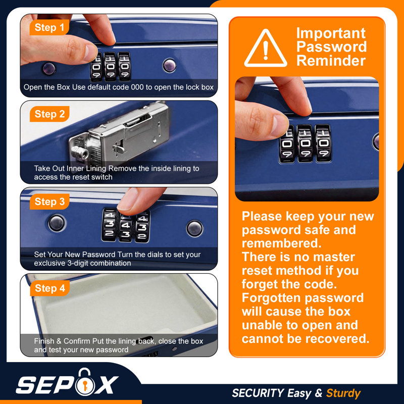SEPOX Resettable Combination Lock‑Box