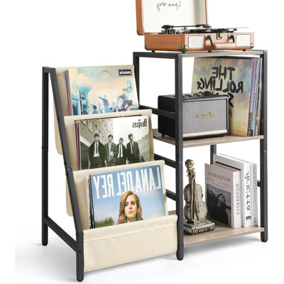 Record Player Stand With Vinyl Storage by Latitude Run