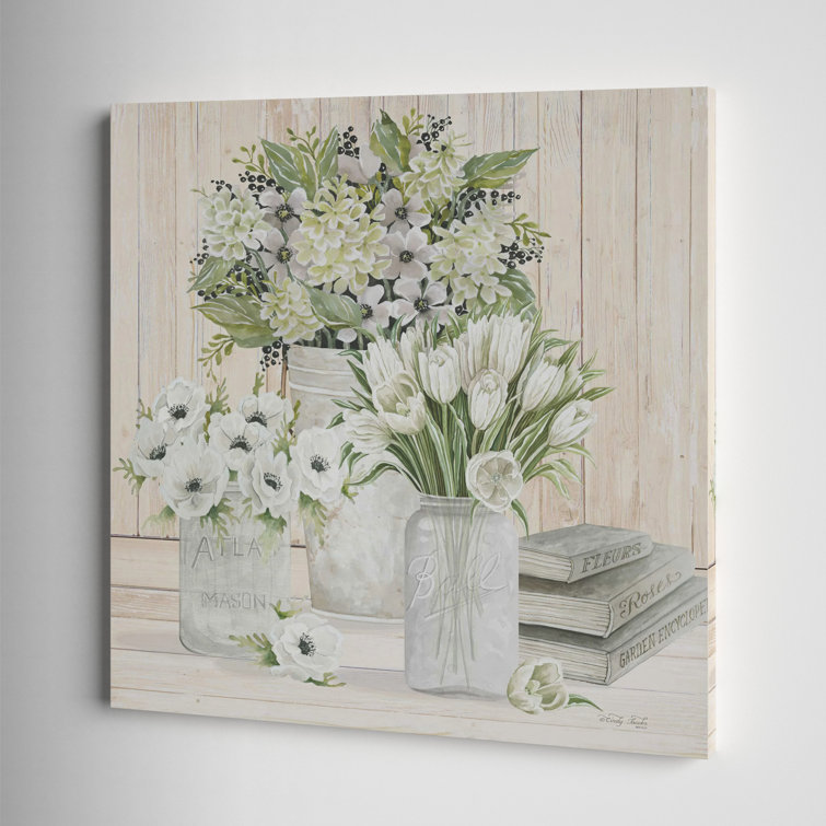 " Collection Of White Flowers " on Canvas