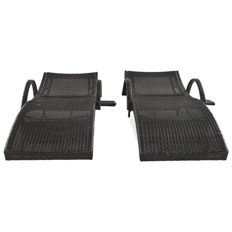 Chaises longues d'extérieur en osier 80 ", Brun