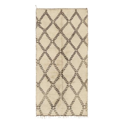 One-of-a-Kind 6’10”x13’11” 1950s Wool Area Rug