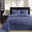 Couvre-lit réversible bleu marine simple - Rembourrage en coton prélavé pour une expérience de literie sereine