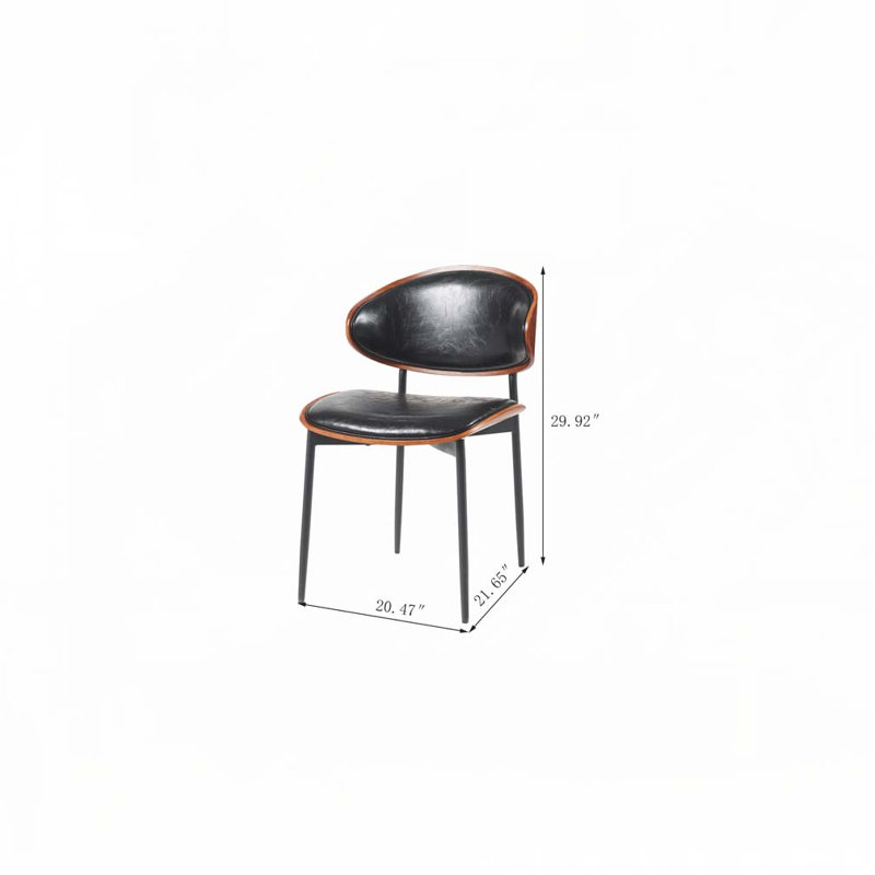 Chaises de salle à manger en similicuir, Noir