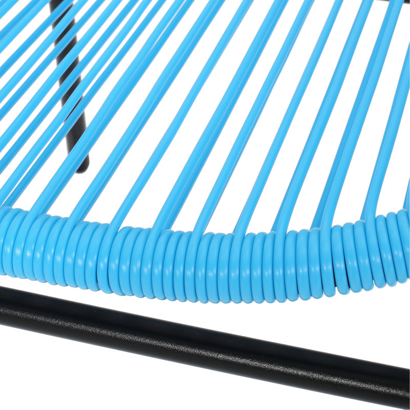 Élégante chaise bleue et stable en fer robuste pour une utilisation extérieure