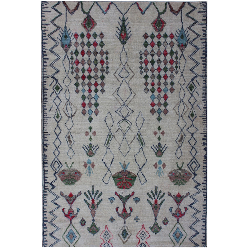 Geometric Hand Knotted 167cm X 243cm Area Rug