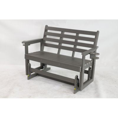 Fauteuil coulissant en PEHD pour deux personnes, résistant aux intempéries, pour l'extérieur, patio, porche, cour