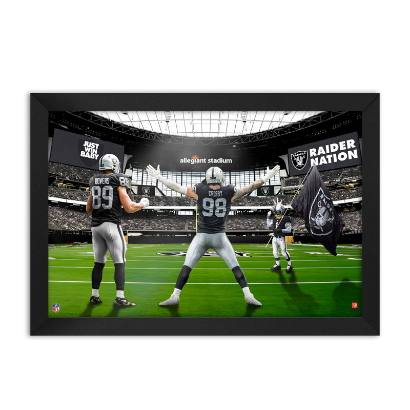 Impression encadrée 14" x 20" de l'équipe de la NFL des Las Vegas Raiders (2 joueurs)., Raiders de Las Vegas - NFL