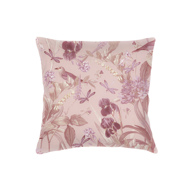 Coussin en lin rose 22x22, Pink, Square 22", Polyester