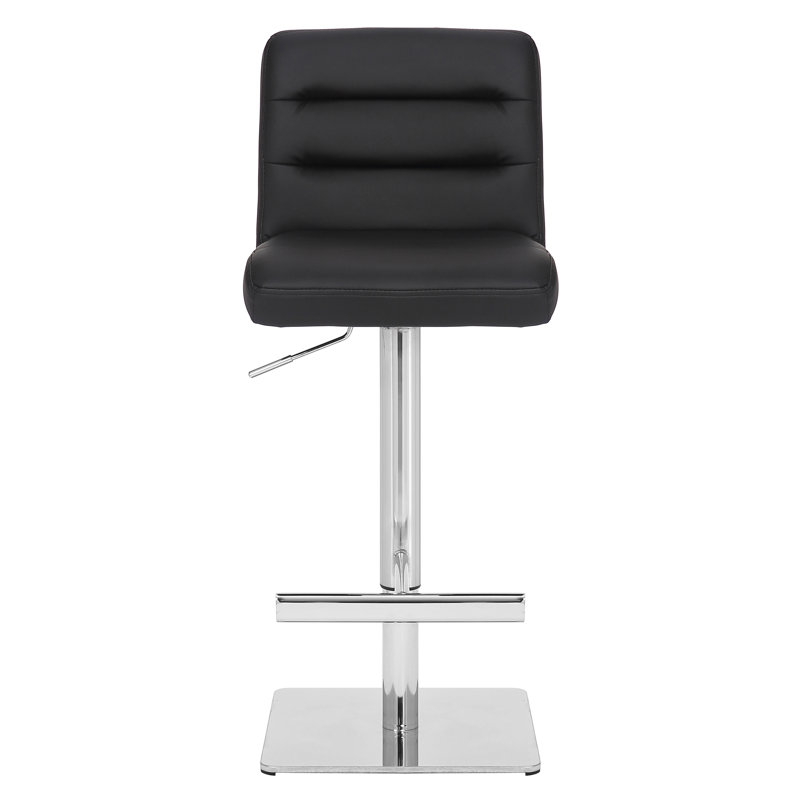 Basso Swivel Upholstered Counter Stool with Metal Frame, Black