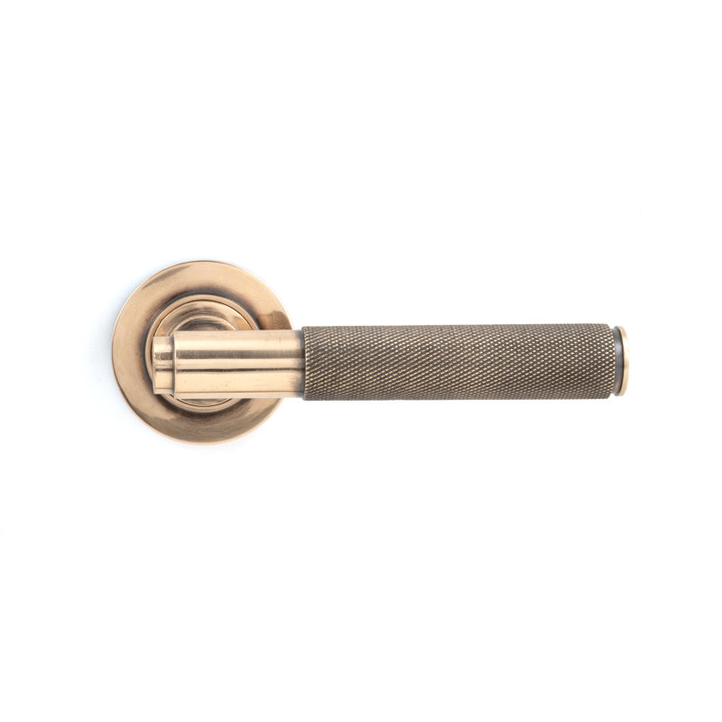 Brompton Lever on Rose Set (Plain), Polished Bronze